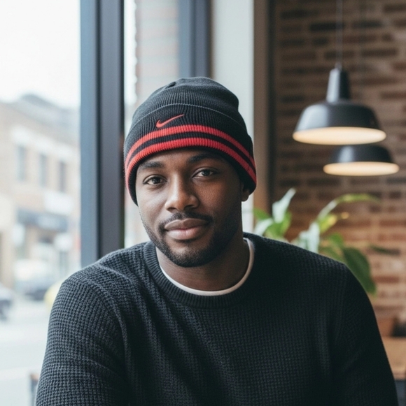 Nike Accessories - Nike Pink And Black Reversible Knit Cap